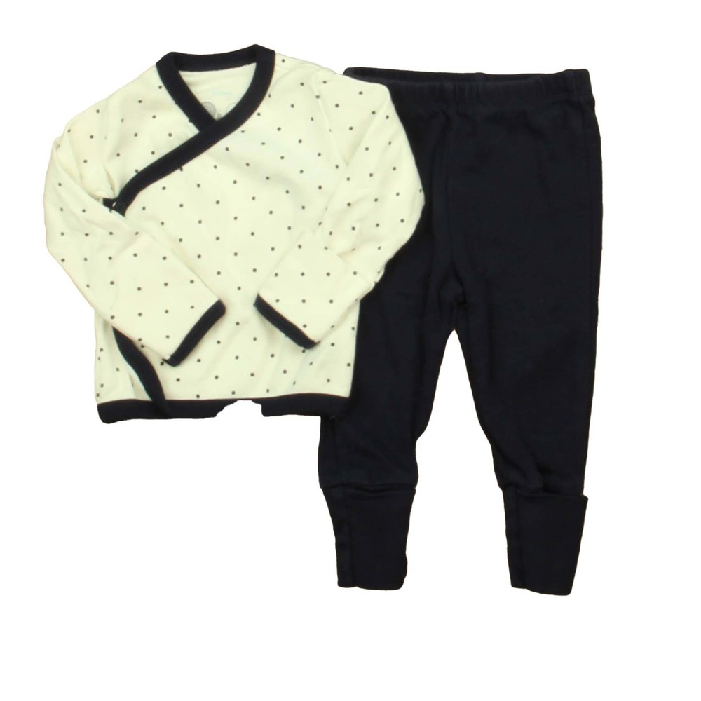 Primary.com Boys Navy | White Apparel Sets size: 0-3 Months